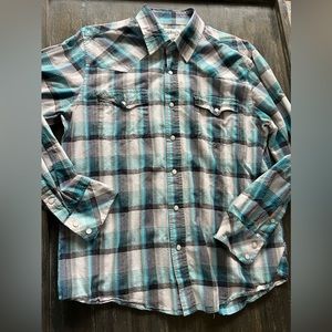 COWBOY UP MENS WESTERN PLAID SNAP SHIRT SZL